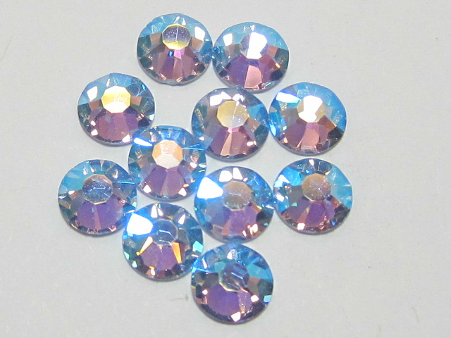 1 Gross 16ss LIGHT SAPPHIRE AB (VIVA) FLATBACK  PRECIOSA Rhinestones